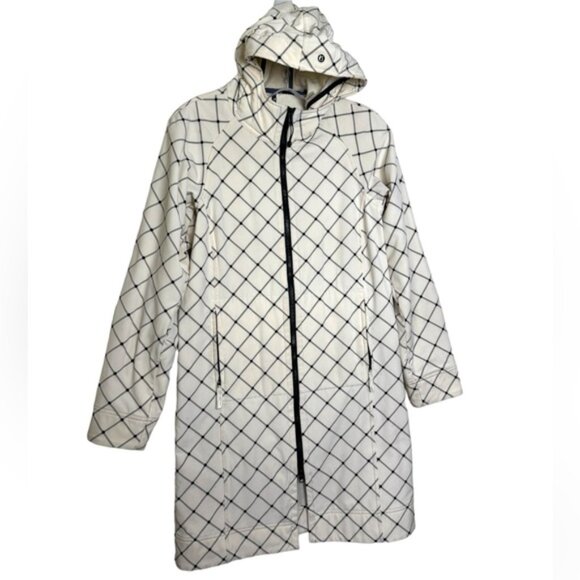 Lululemon RARE Apres Hood Coat Trench Check Jacket Light Water Resistant Zip 6 - Picture 2 of 15